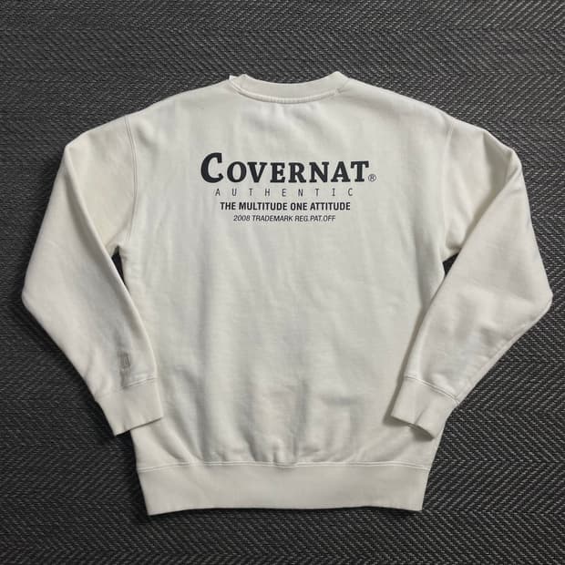 커버낫 헤비코튼 빅로고 크림 맨투맨o 4138