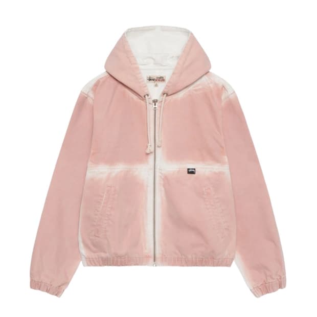 스투시 스프레이 다이 후드 워크 자켓 페이디드 핑크
