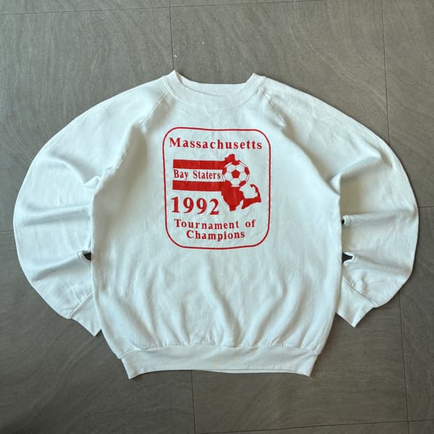 90s 90년대 미국 생산 빈티지 화이트 스웻셔츠