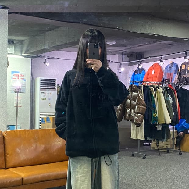 오클리 플리스 집업 블랙 자켓  B4158