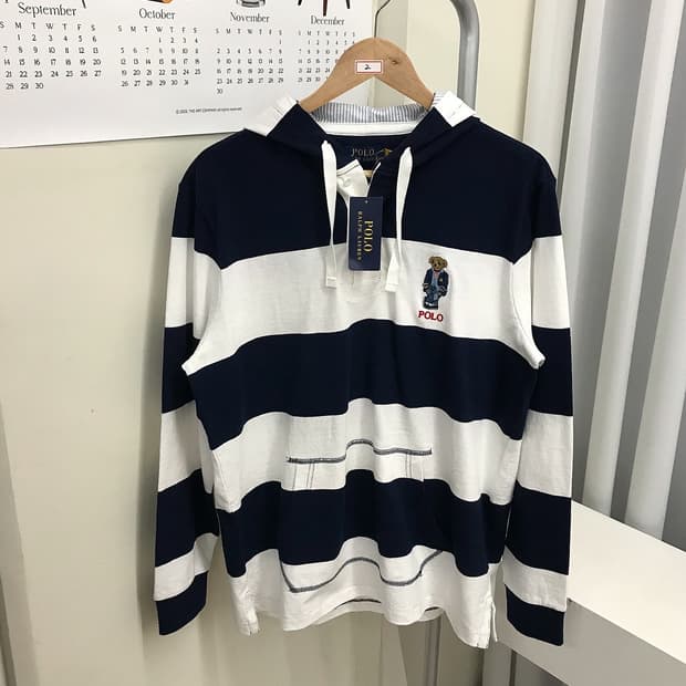 폴로 베어 저지 럭비 후드티