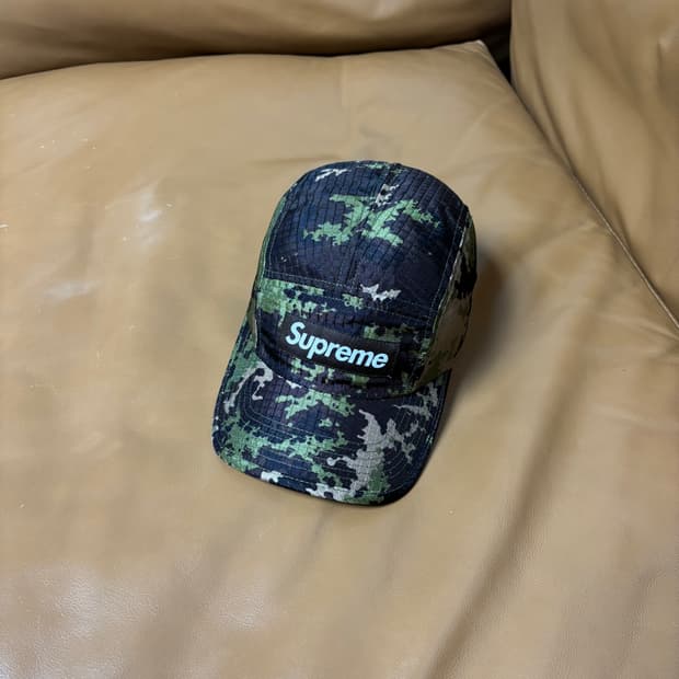 슈프림 캠프캡 모자 박스로고 립스탑 카모