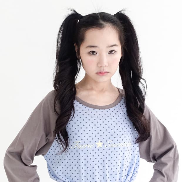 dot raglan sleeve top (blue)