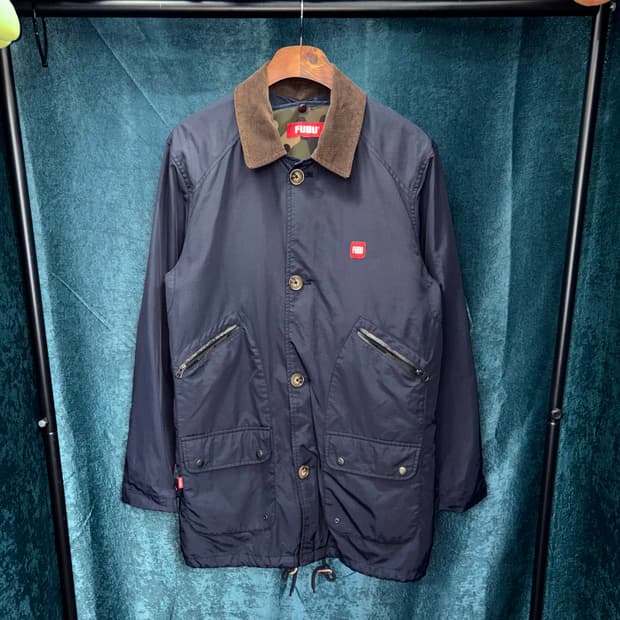 (M) FUBU 코듀로이 카라 리버시블 네이비 야상 자켓