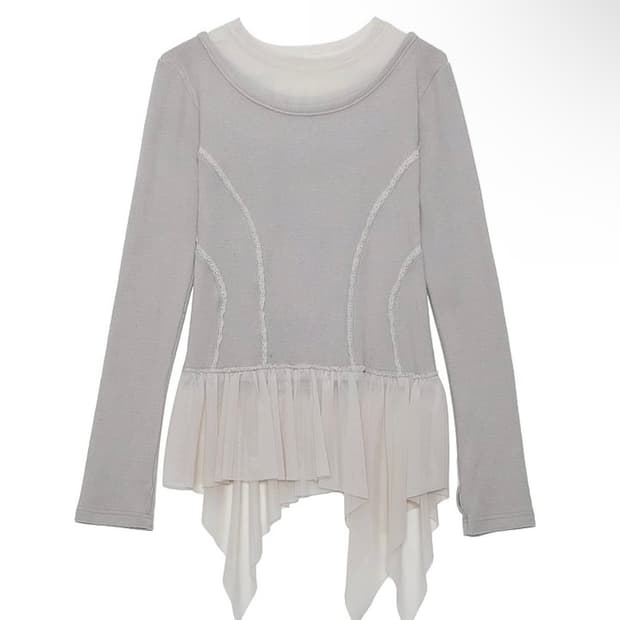 플레어업 Layered Lace Frill Long Sleeve