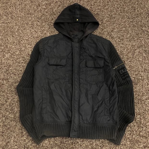 캘빈클라인 니트 후디드 집업 자켓