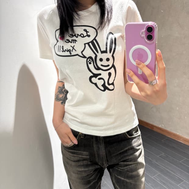 X-girl 프린팅 티셔츠