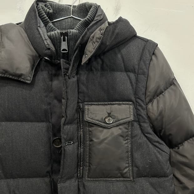 지이크 덕다운 멀티패브릭 후드탈착 패딩