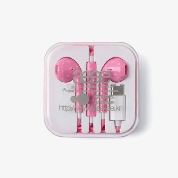[미개봉 새상품] aeae 커스텀 줄 이어폰 핑크