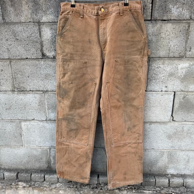 칼하트 빈티지 b01 브라운 더블니 카펜터 워크 팬츠 34/32