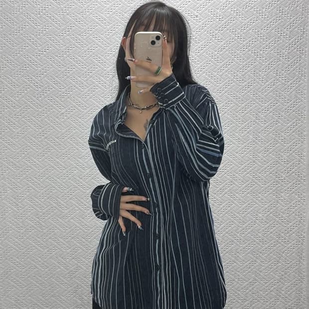 할리 데이비슨 올드스쿨 스트릿 페이즐리 스트라이프 셔츠 L C07886