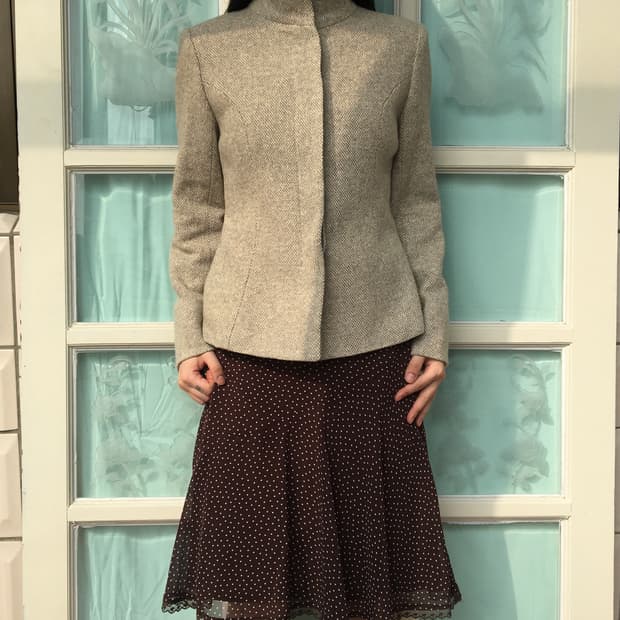 High neck short coat