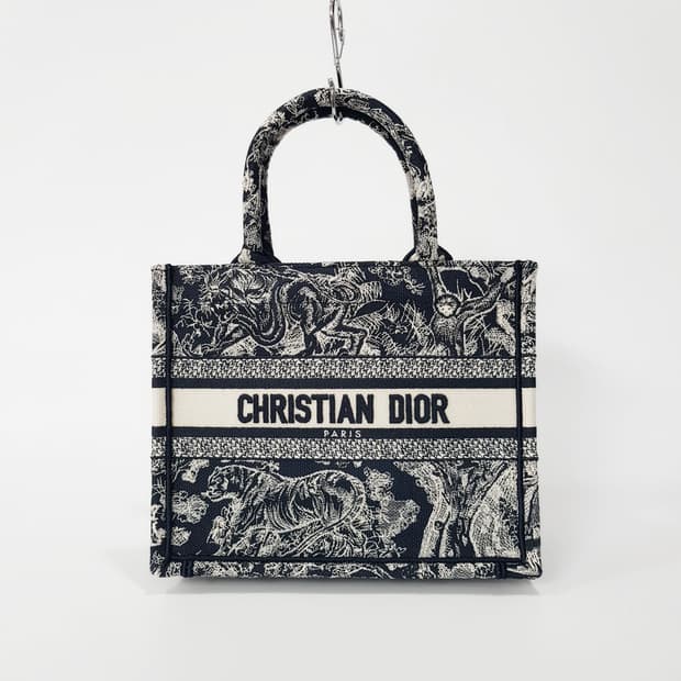 디올 북 토트백 스몰 뜨왈 드 주이 리버스 자수