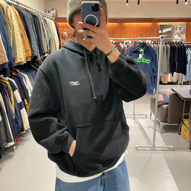 리복 스몰 로고 후드티셔츠