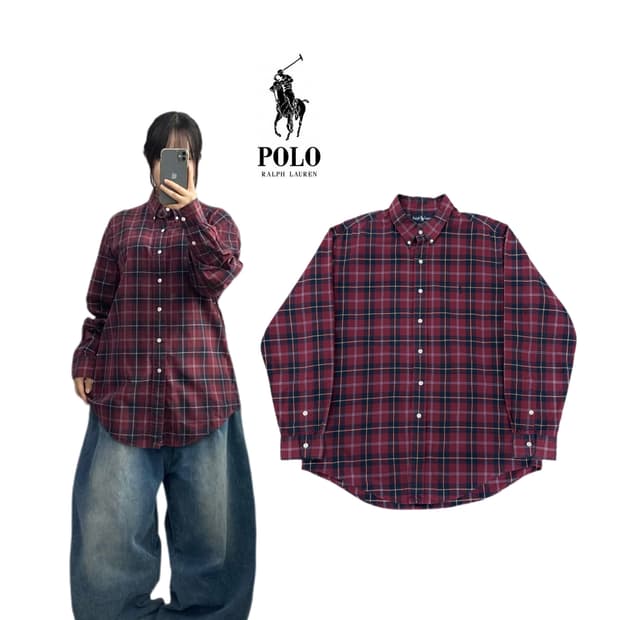 폴로 포니 체크셔츠 