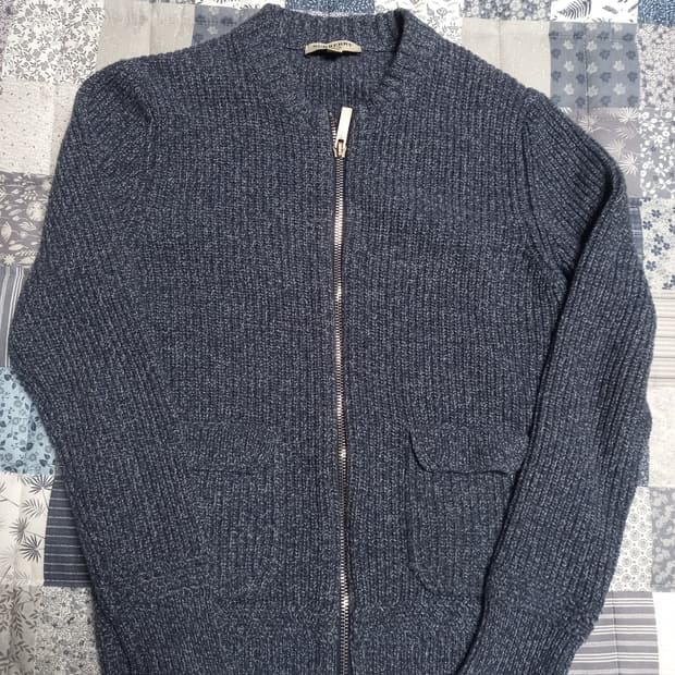 버버리 캐시미어100  니트집업    L