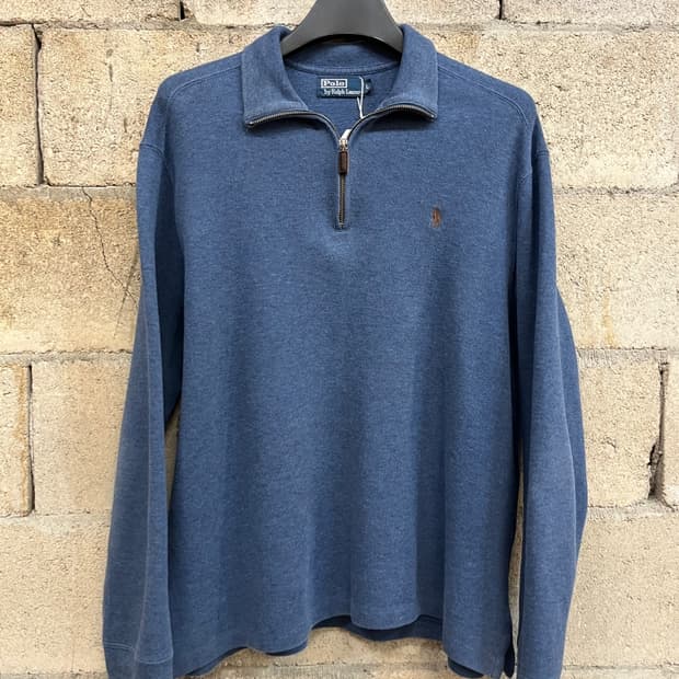 폴로 랄프 로렌 블루 하프 집업 니트