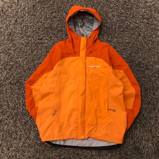 몽벨 오렌지 나일론 바람막이 마운틴 자켓