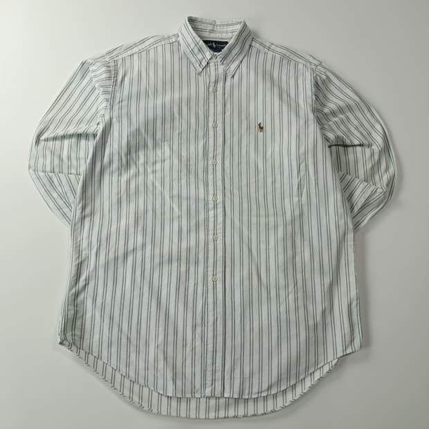 CJ421 XL 폴로 90s 세이지그린 멀티스트라이프 셔츠 남방