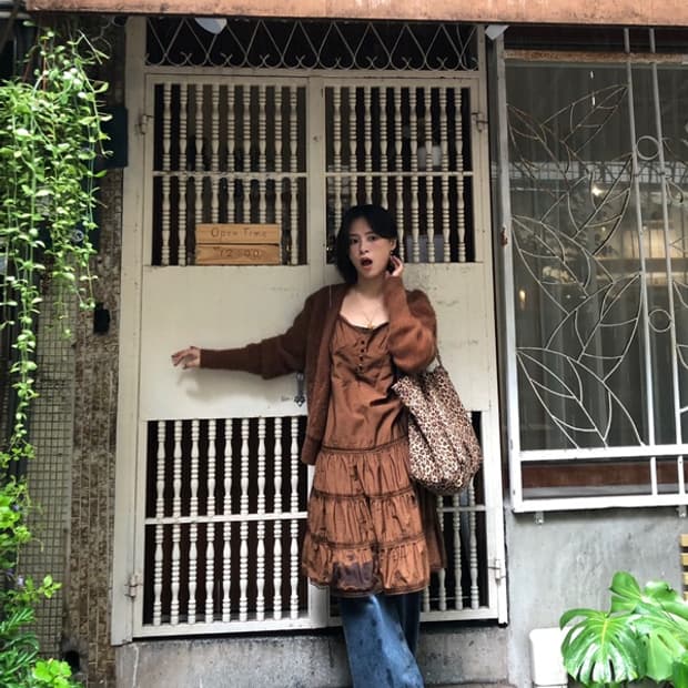 오네 ohne 슬립 프릴 레이어드 원피스