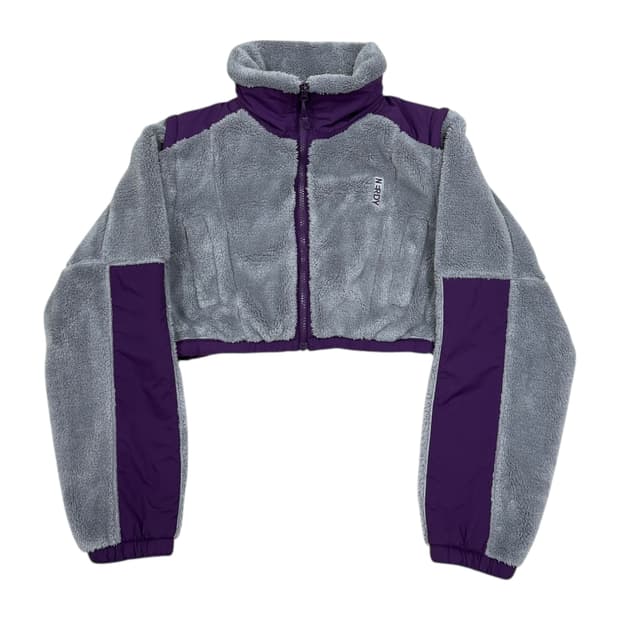 널디 우먼스 크롭 2WAY 블락 플리스자켓 그레이 XS