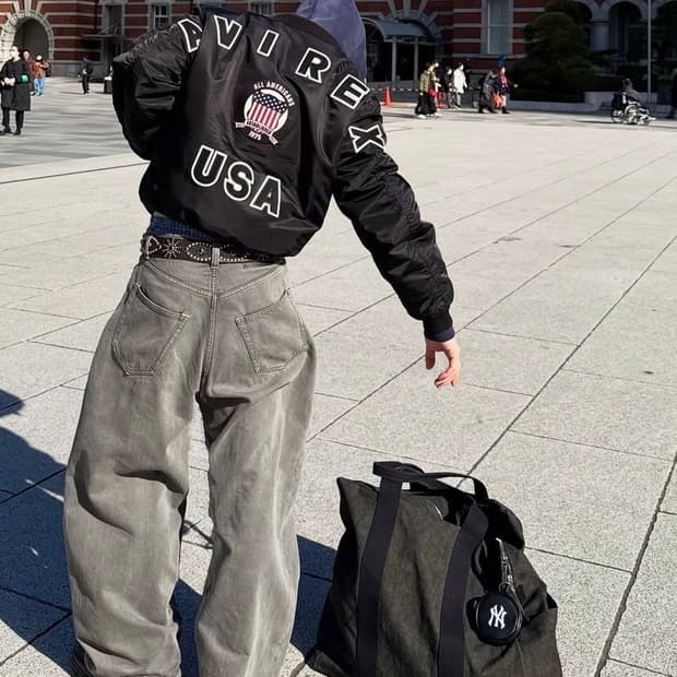 스투시 캔버스 플라이트 백 워시드 블랙 가방