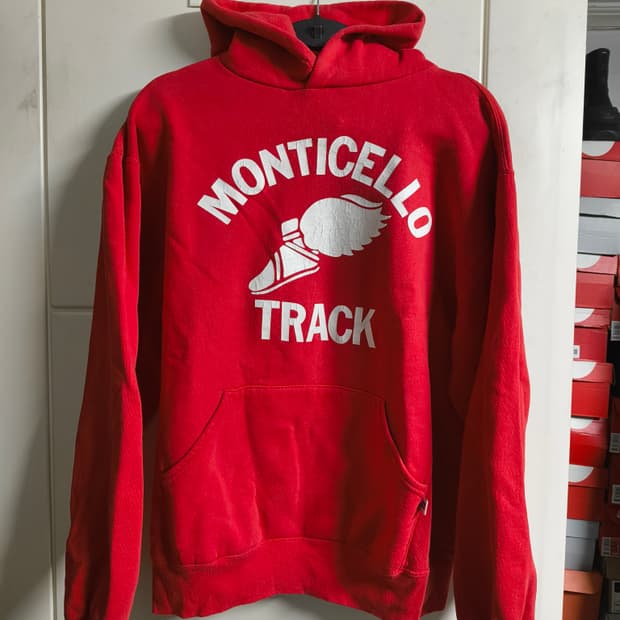 러셀 90s 레드 후드티 usa L