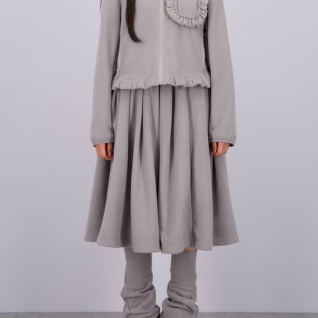 로액슈얼 플리스 포켓자켓+플리스스커트/워머 셋업