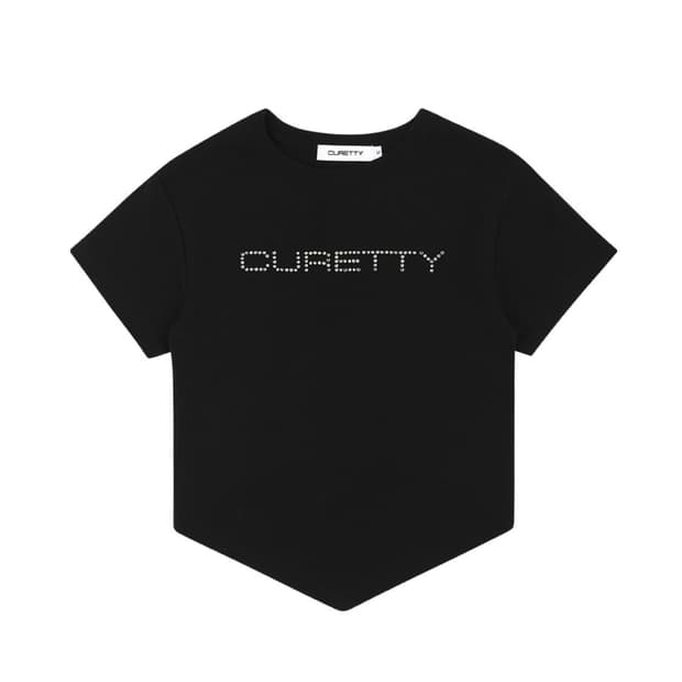 큐리티 curetty 큐빅 크롭티 블랙
