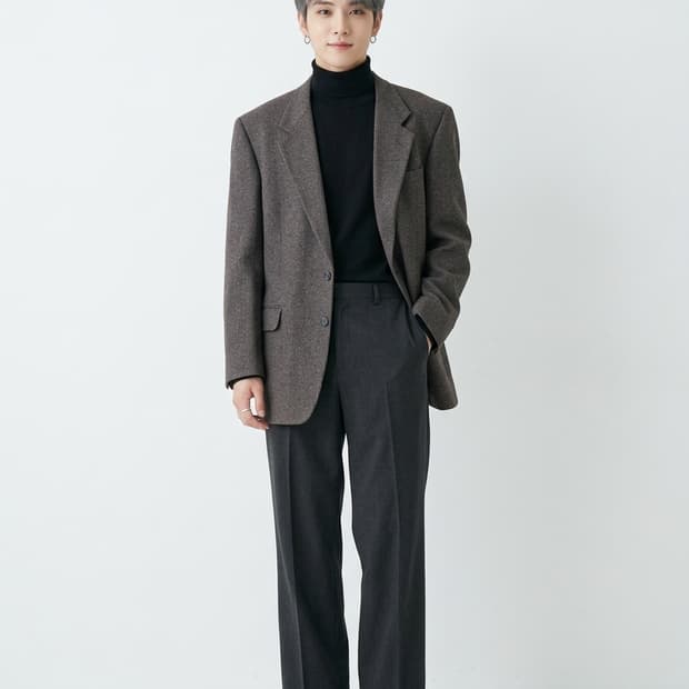 피에르 발망(PIERRE BALMAIN) 실크 혼방 울 블레이저 자켓