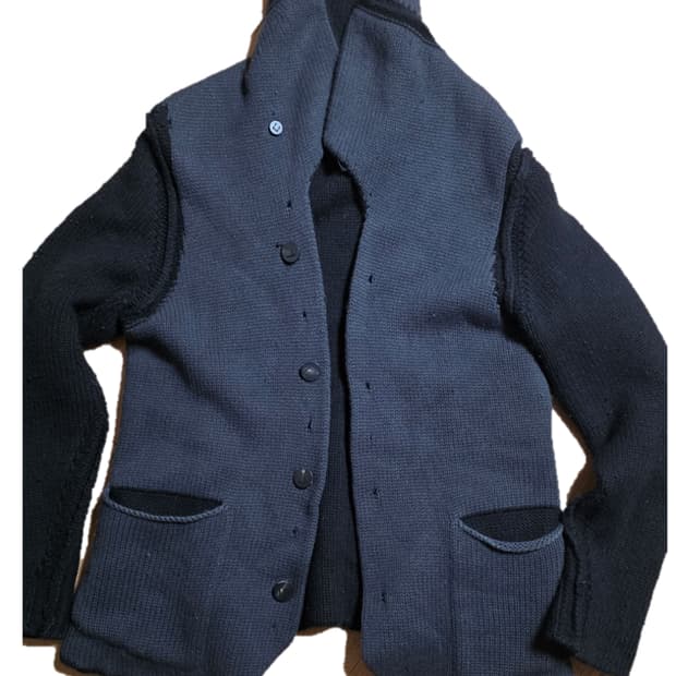 label under construction 리버서블 니트 자켓