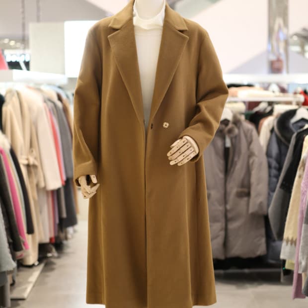 더아이잗(THE IZZAT) 울 캐시미어 플레어코트 55-66 새상품