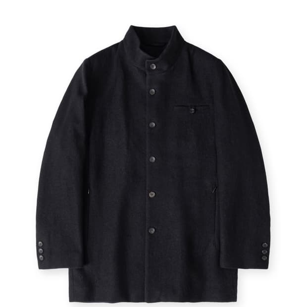 [구매]해칭룸 stand collar coat black