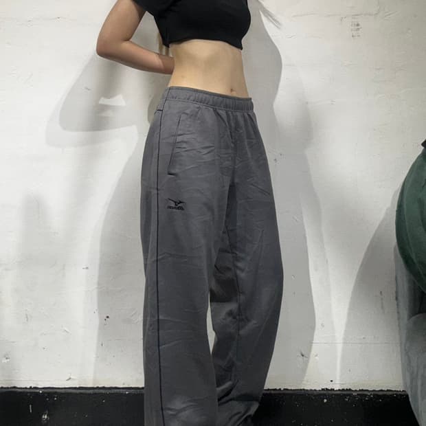 미즈노 차콜 와이드 사이드 라인 팬츠 