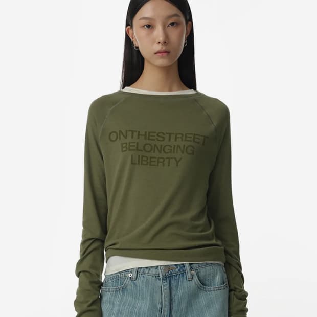 밀로우먼 홀 래글런 티셔츠