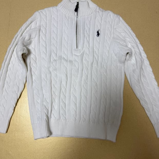 폴로 랄프로렌 꽈배기 반집업 니트