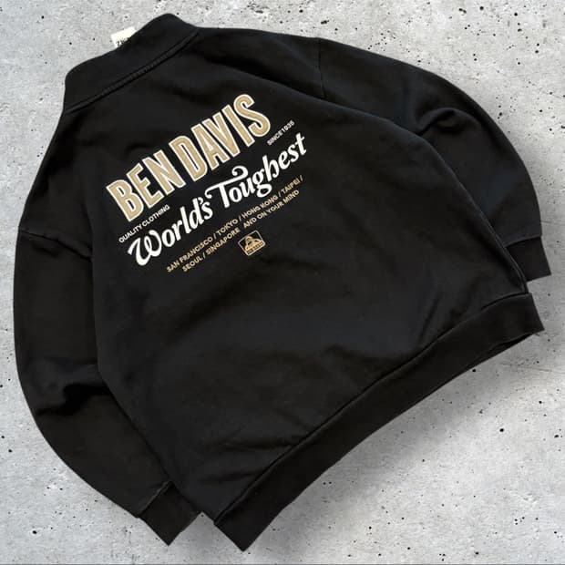 [XL] 벤 데이비스 블랙 백로고 반집업 아노락 맨투맨 B822
