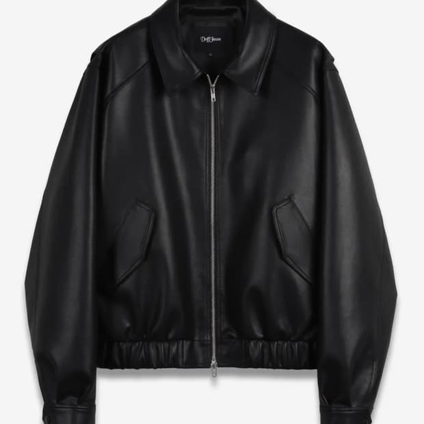 도프제이슨 오버핏 비건레더 보머 자켓