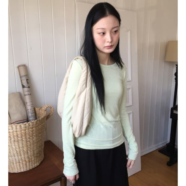 하우유 베오 슬림 컬러 베이직 긴팔티