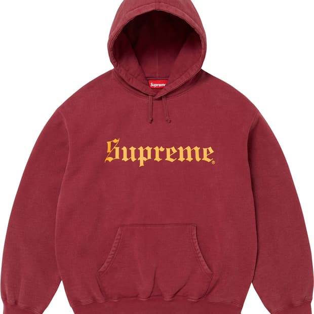 슈프림 워시드 올드잉글리쉬 후드티