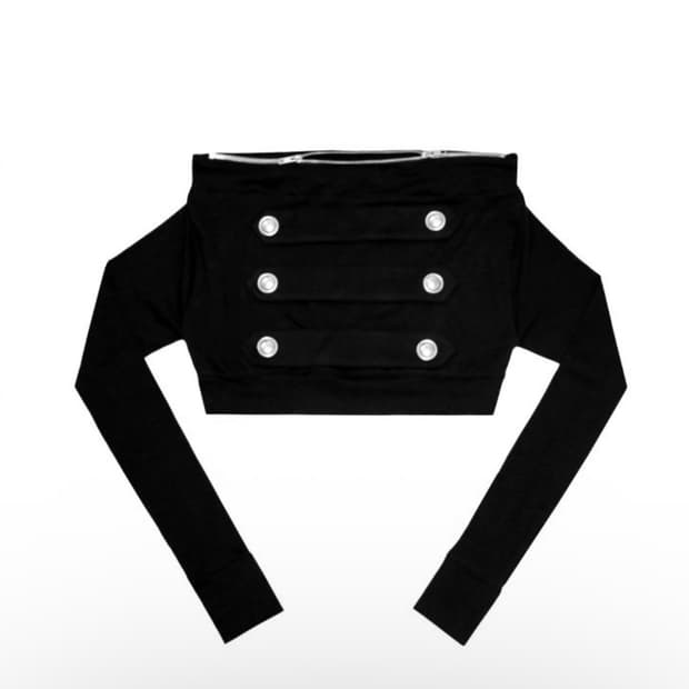 퍼니포니 Punypony zip Shoulder Cropped Top 