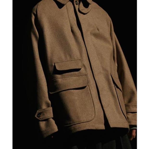 실라주(Sillage) 브라운 멜톤 Manteau 쇼트 코트