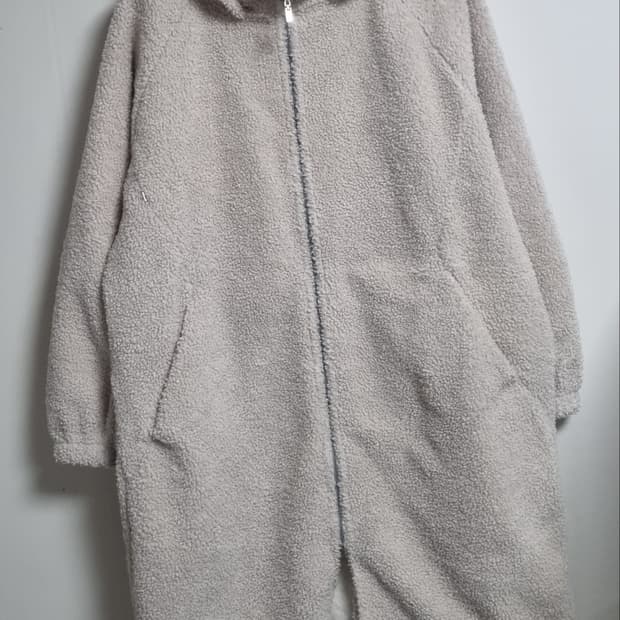 4사이즈) 안다르 아이보리 롱 후리스 플리스 후드집업