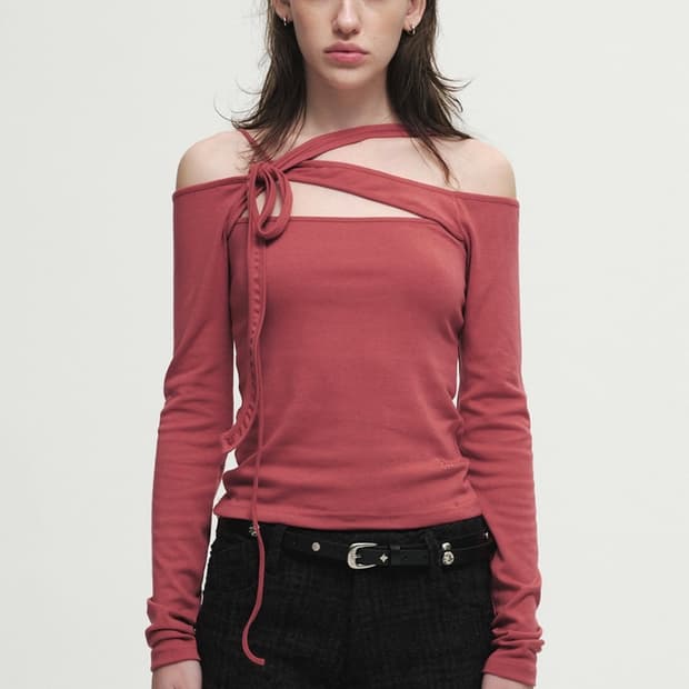 세릭 홀리데이컬렉션 탱글 스트랩 탑 레드