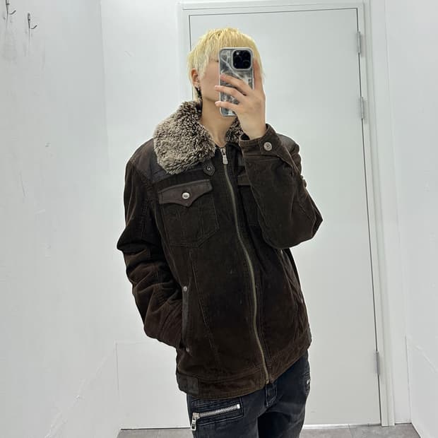 Vintage fur corduroy jacket