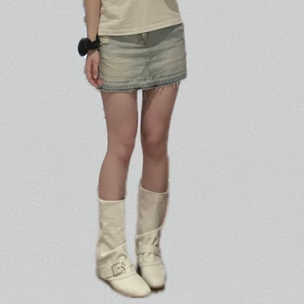 보헤미안서울 데님스커트 로우라이즈 (실착 사진ㅇ)