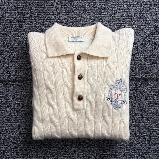 90s 발렌티노 아카이브 케이블 카라넥 니트 2299