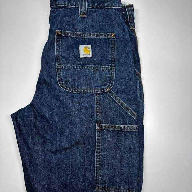 칼하트 데님 작업 바지 블루