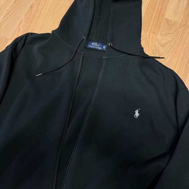 폴로 블랙 후드집업 XL
