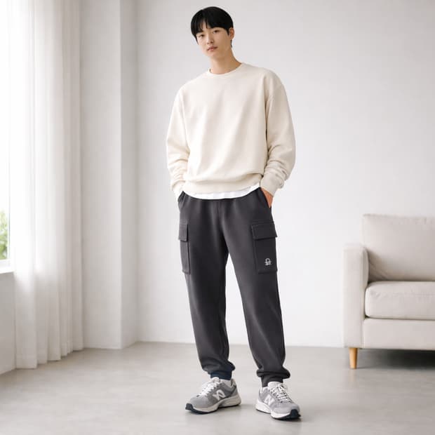 베네통 카고 포켓 조거 팬츠